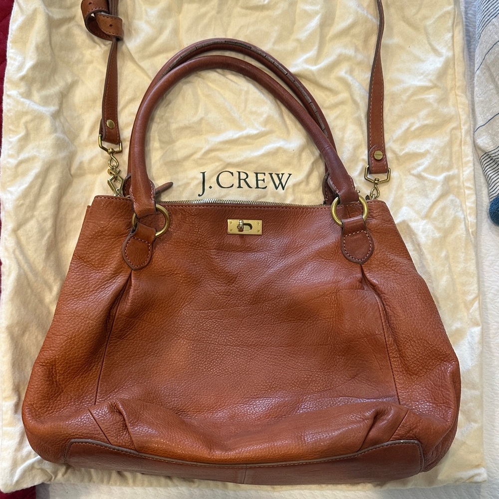J. Crew Brompton Hobo Brown Leather Bag